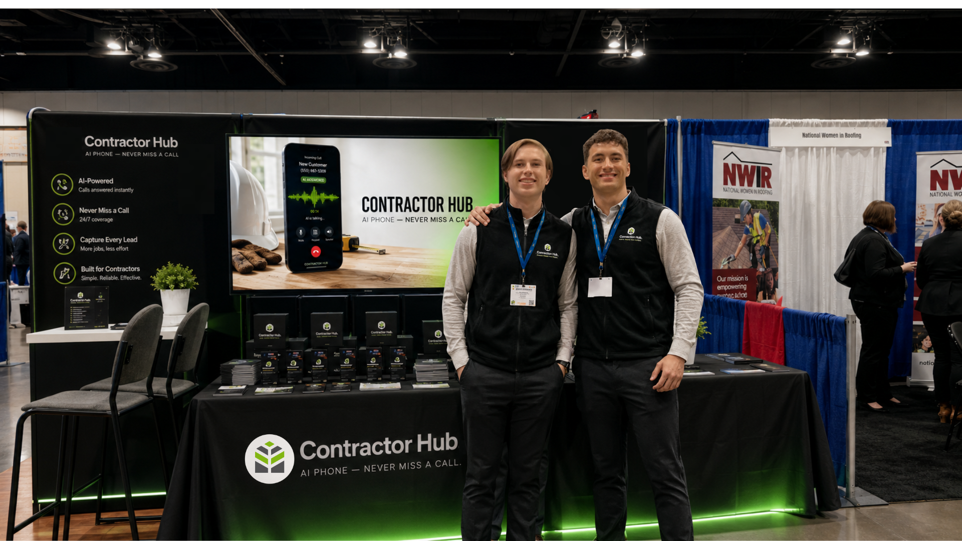 The Contractor Hub team at our trade show booth